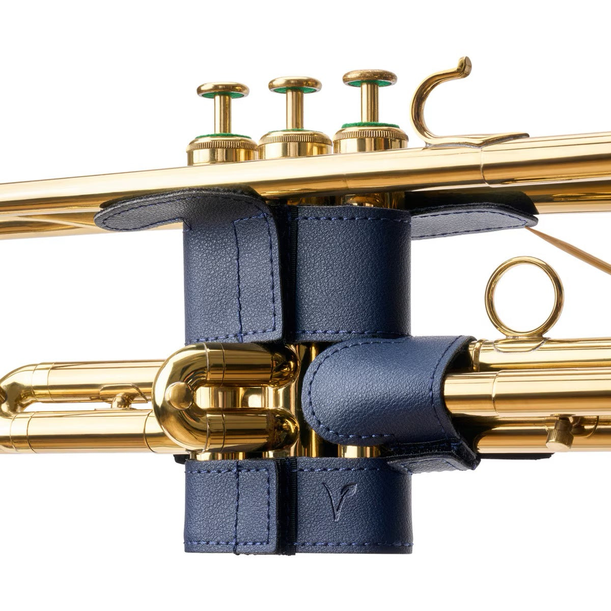 Trumpet Valve Guard - Leatherette, 6-Point (Navy Blue)
