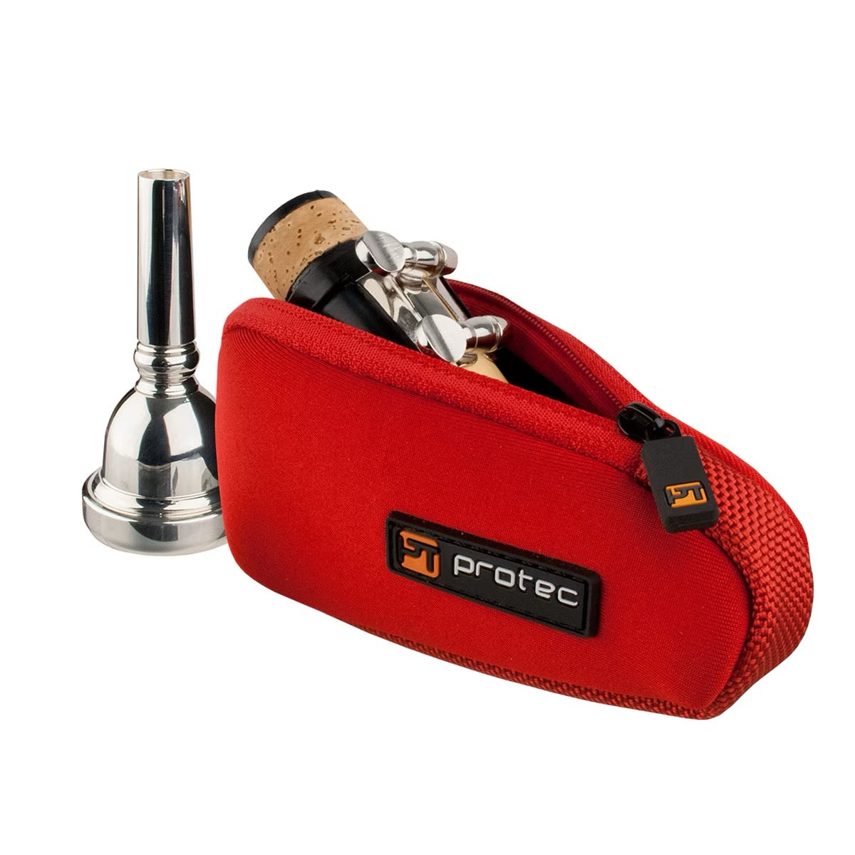Trombone / Alto Saxophone / Clarinet Mouthpiece Pouch - Neoprene, Single (Red)