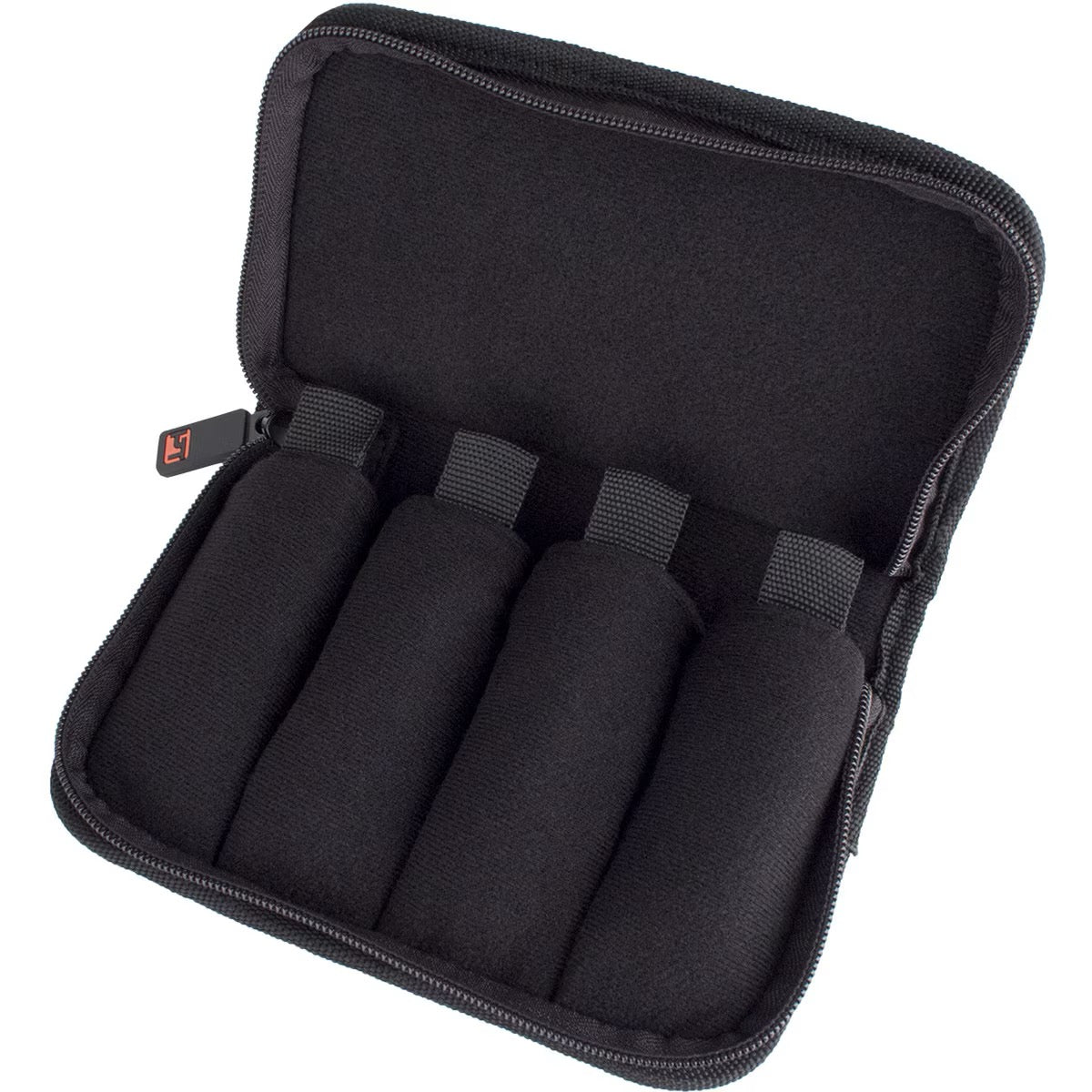 Trumpet Mouthpiece Pouch - Nylon With Zipper Closure, 4-Piece (Black)